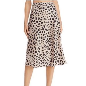 Aqua Satin Midi Skirt Small